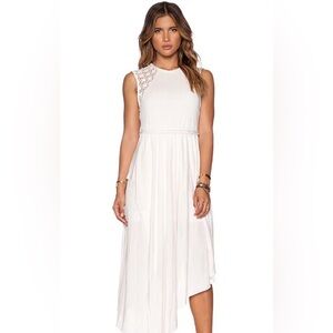 Free People Womens Sleeveless Shift Dress Size Small Pink Crochet Asymmetric